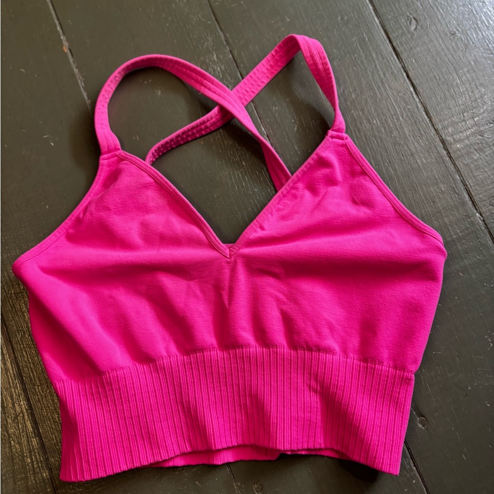 Vibrant Fuchsia Cross-Back Bralette